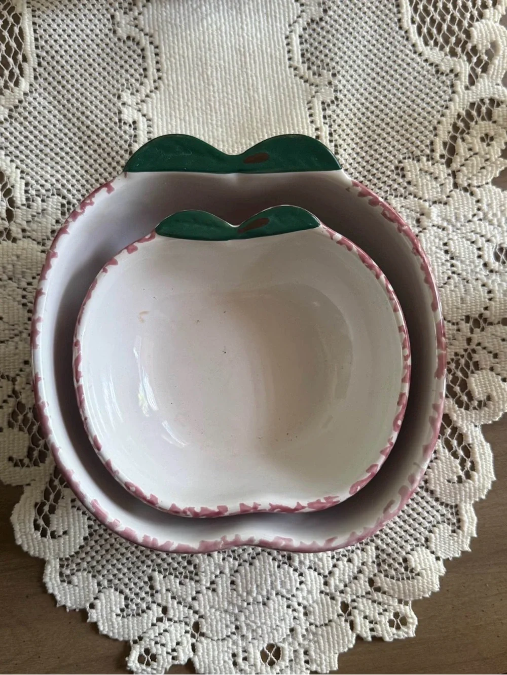 Apple-Shaped Ceramic Nesting Bowls